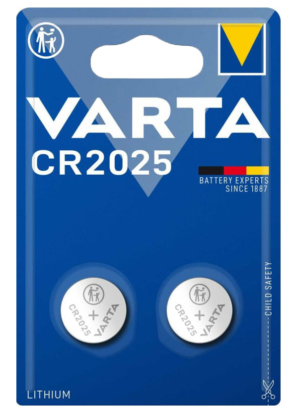 

Элемент питания VARTA ELECTRONICS CR2025 блистер 2 06025101402