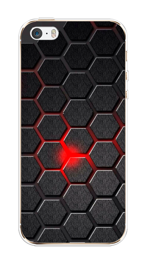 

Чехол на Apple iPhone 5/5S/SE "Соты красные", Красный;черный;серый, 10350-3