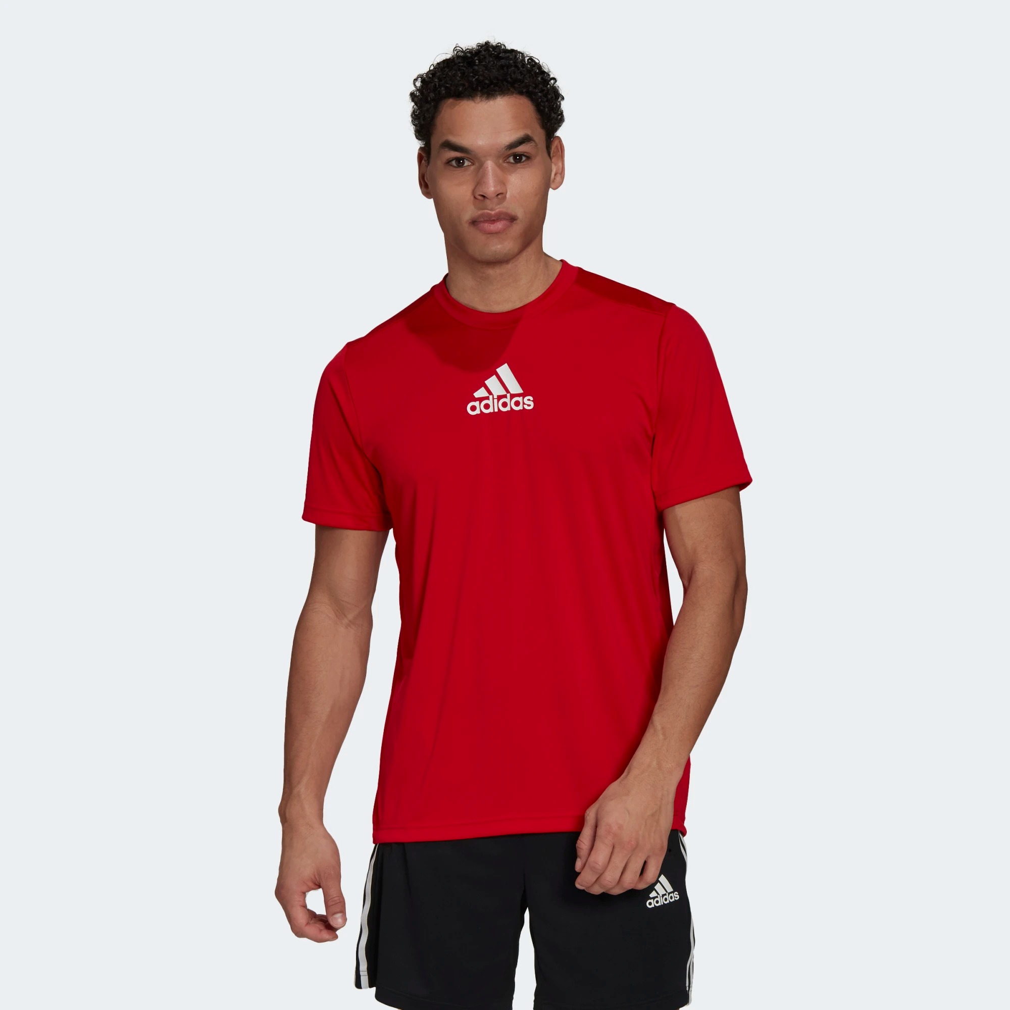 фото Футболка мужская adidas m 3s back tee красная l