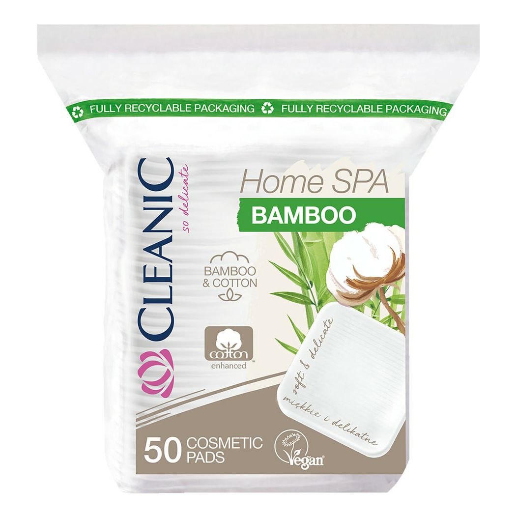 Ватные диски Cleanic Home Spa Bamboo гигиенические 50 шт