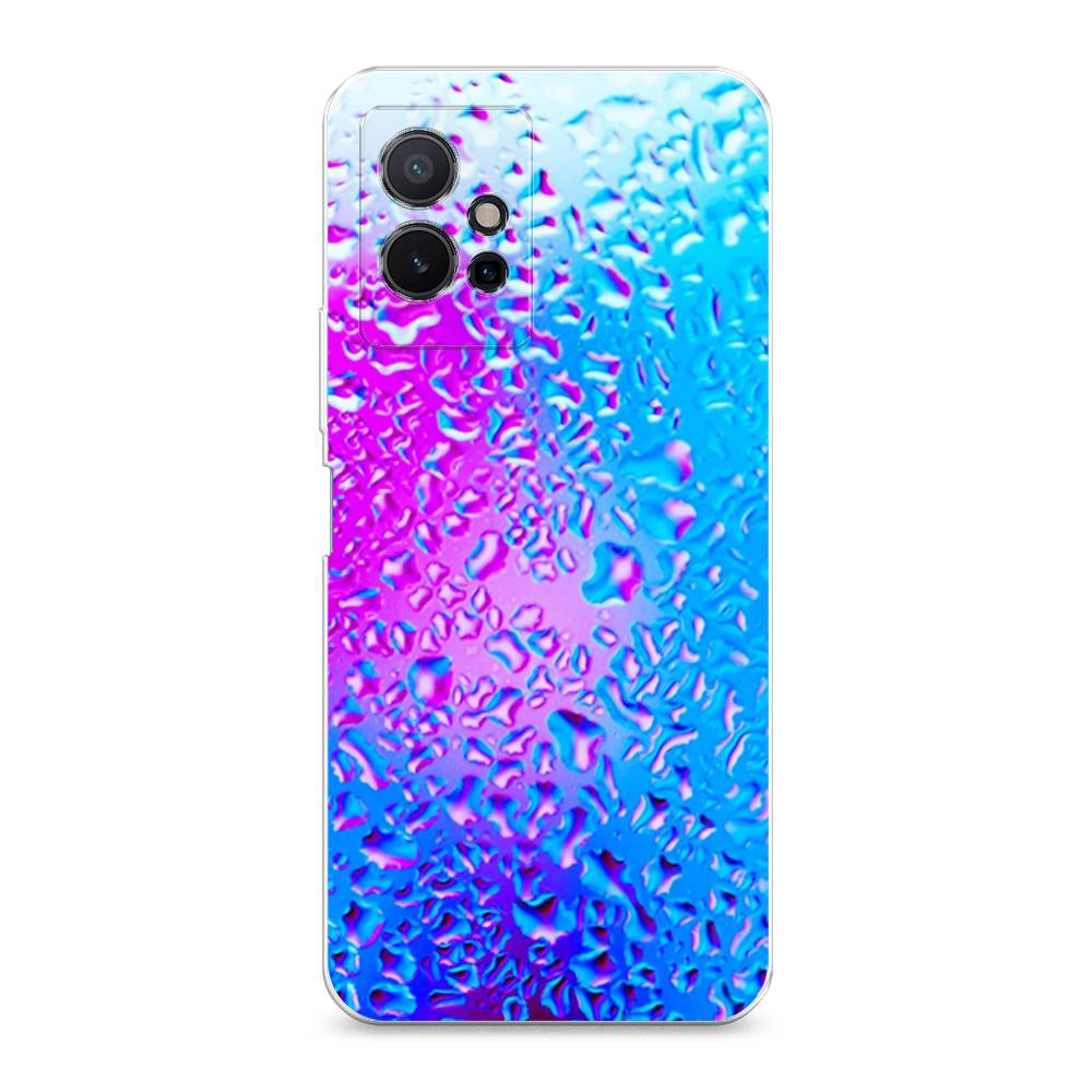 

Чехол на Vivo Y75 5G "Капли на стекле", Голубой;розовый, 266250-3