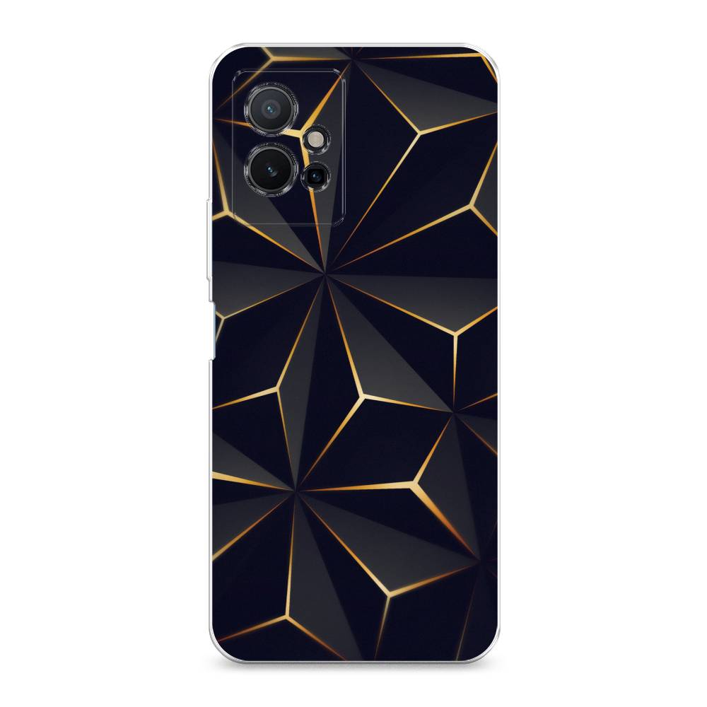 

Чехол на Vivo Y75 5G "Черные полигоны", Золотистый;черный, 266250-3