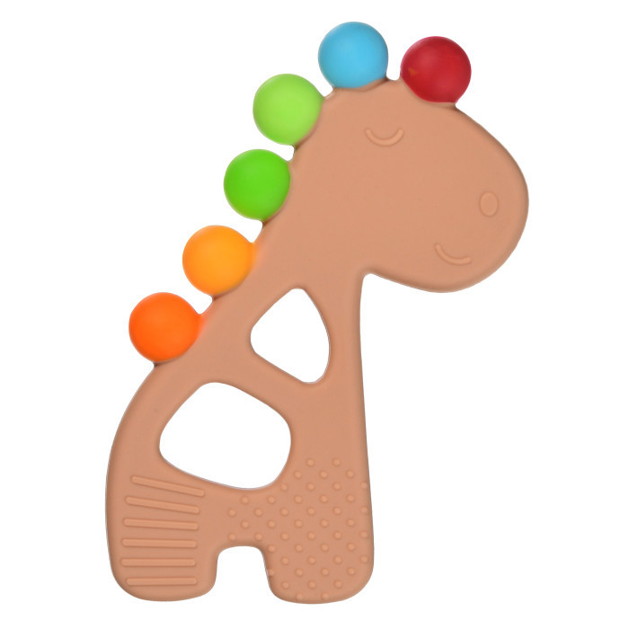 

прорезыватель детский, uviton, силиконовый rainbow giraffe бежевый