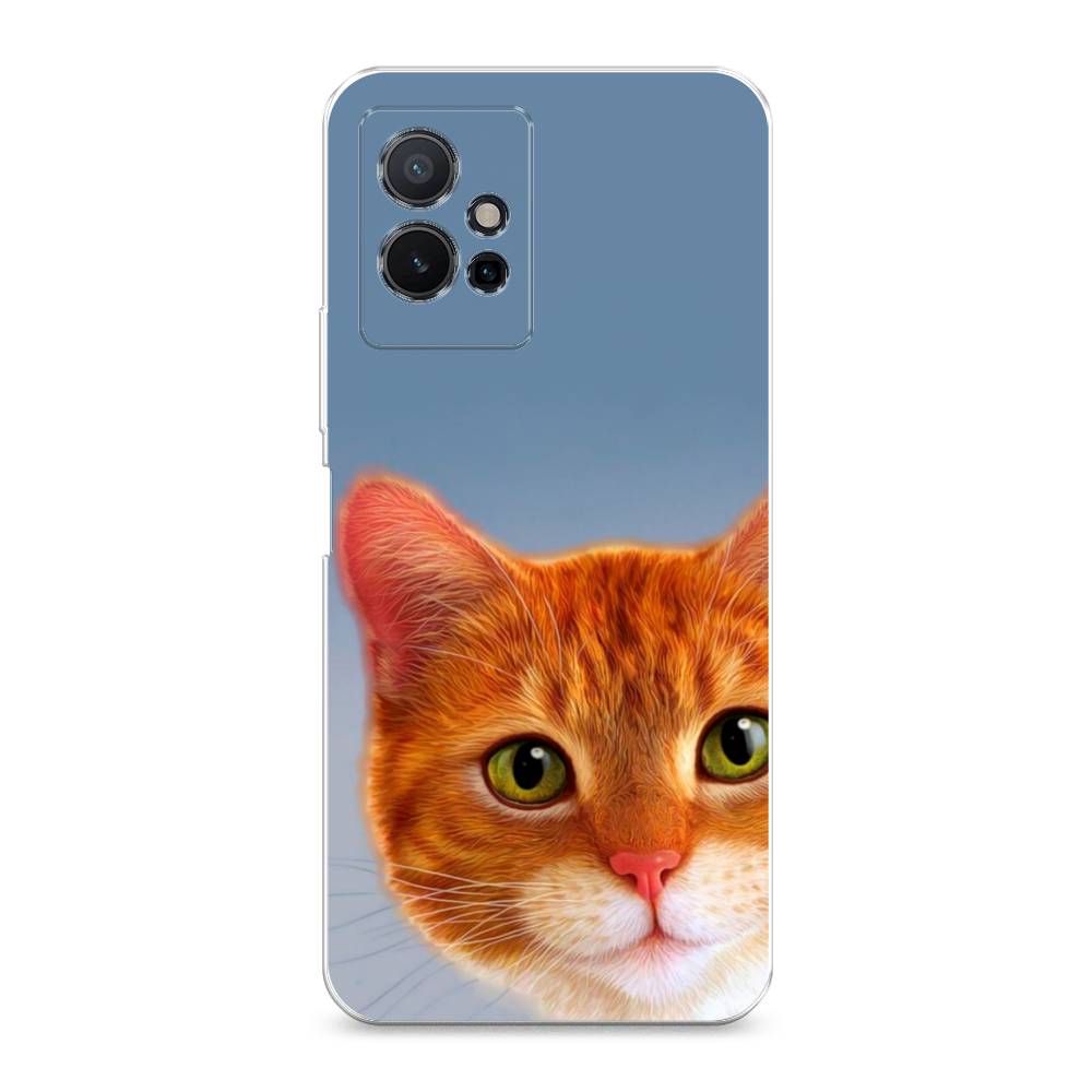 

Чехол на Vivo Y75 5G "Любопытный котик", Коричневый, 266250-1