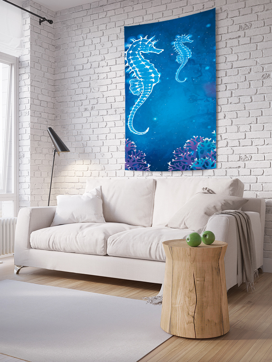 фото Вертикальное фотопанно на стену joyarty "морские коньки из сна", 100x150 см