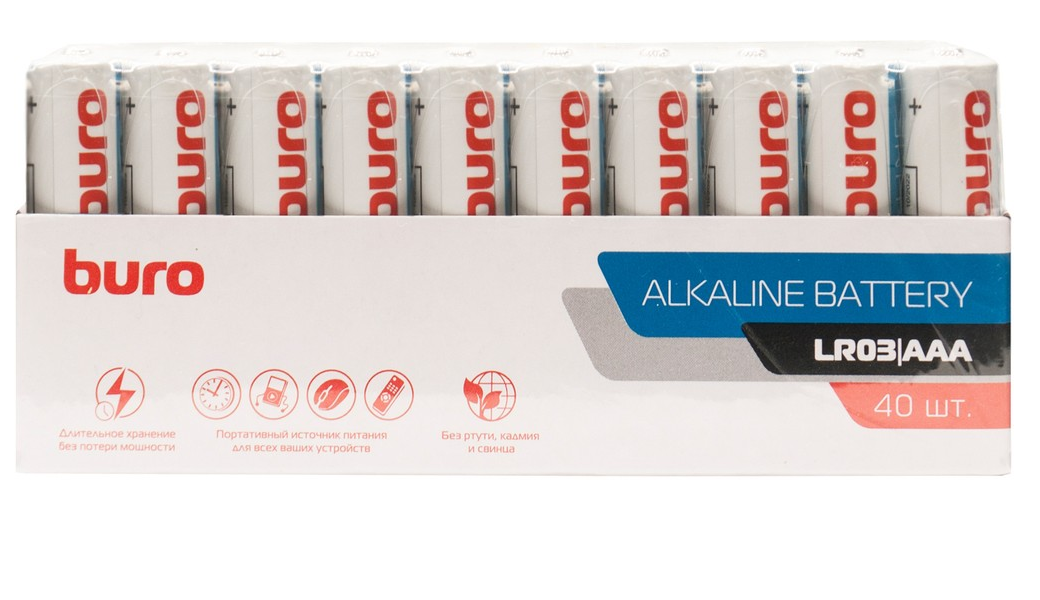 

Батарея Buro Alkaline LR03 AAA (40шт) коробка