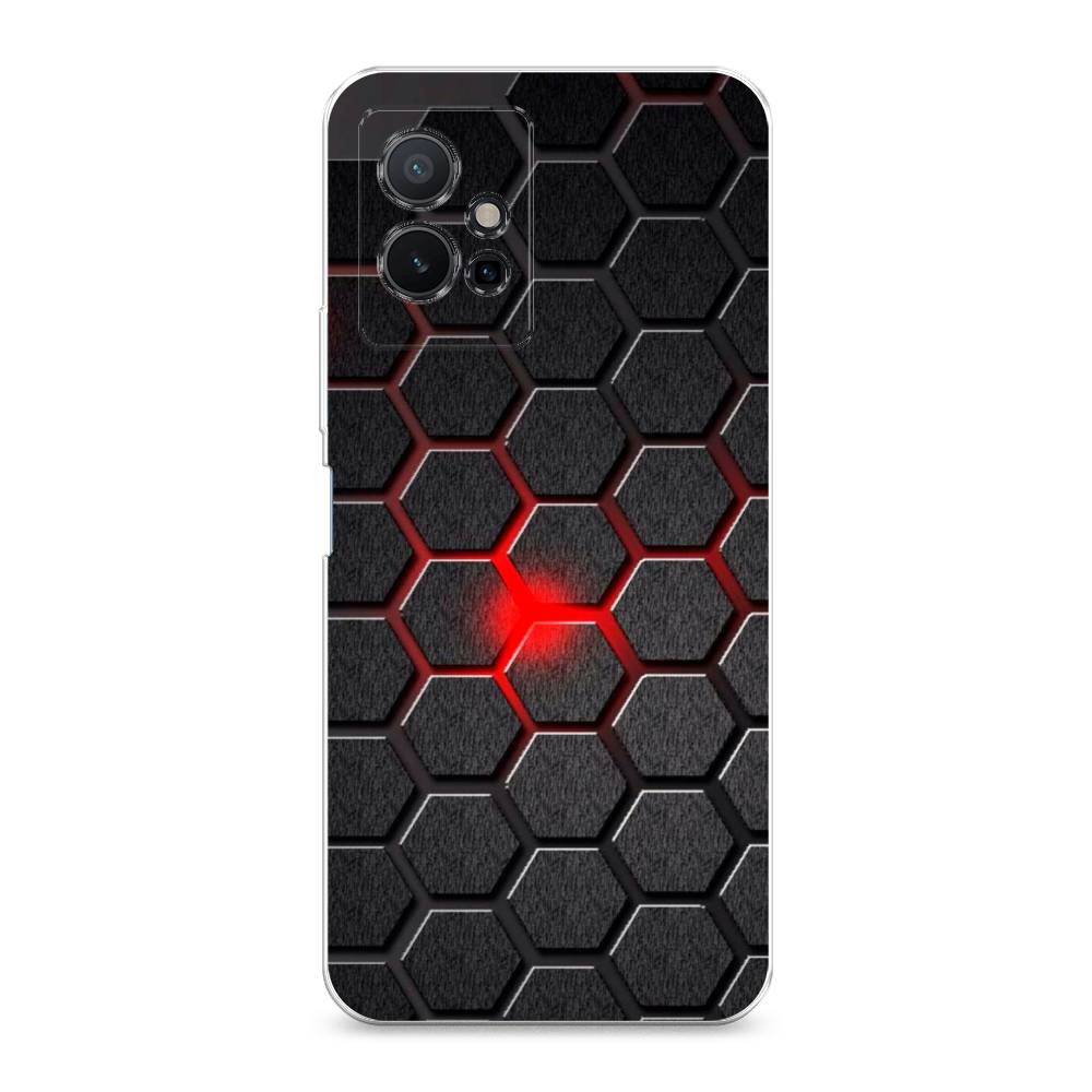 

Чехол на Vivo Y75 5G "Соты красные", Красный;черный;серый, 266250-3