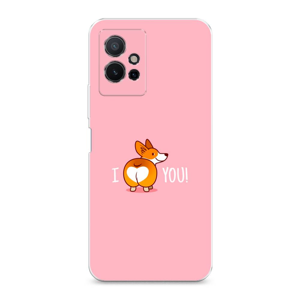 

Чехол на Vivo Y75 5G "Корги I love you", Розовый;коричневый;белый, 266250-1
