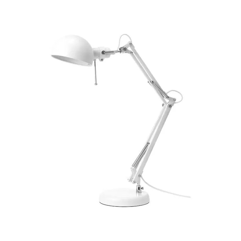 Настольная рабочая лампа регулируемая IKEA ИКЕА FORSA белая 304.391.17