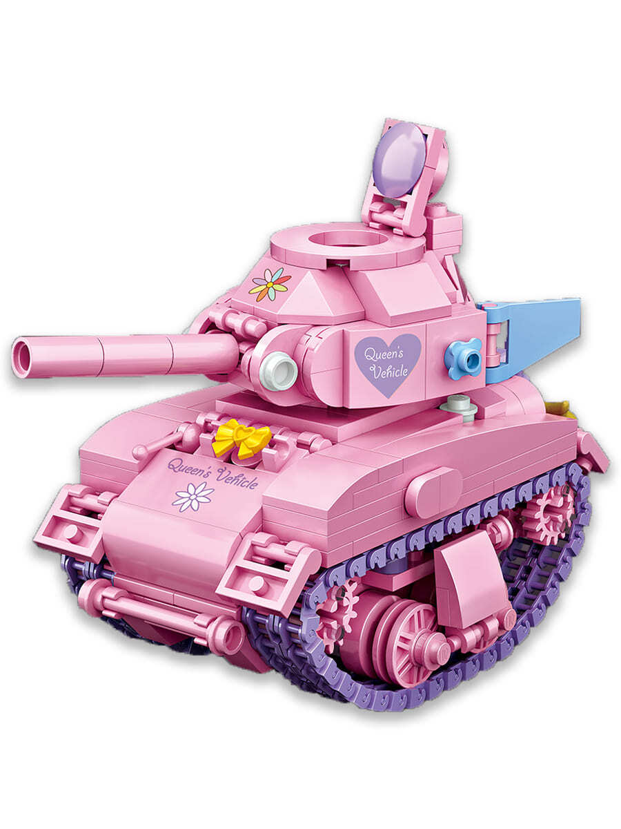 фото Конструктор loz mini розовый танчик шерман 455 детали № 1118 pink sherman