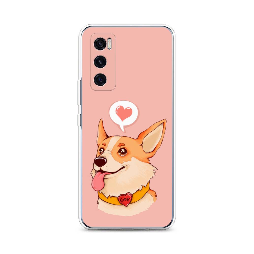 

Чехол для Vivo V20 SE "Корги язык", Розовый;коричневый, 263550-1