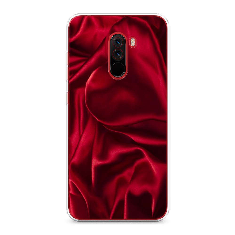 фото Силиконовый чехол "текстура красный шелк" на xiaomi pocophone f1 awog