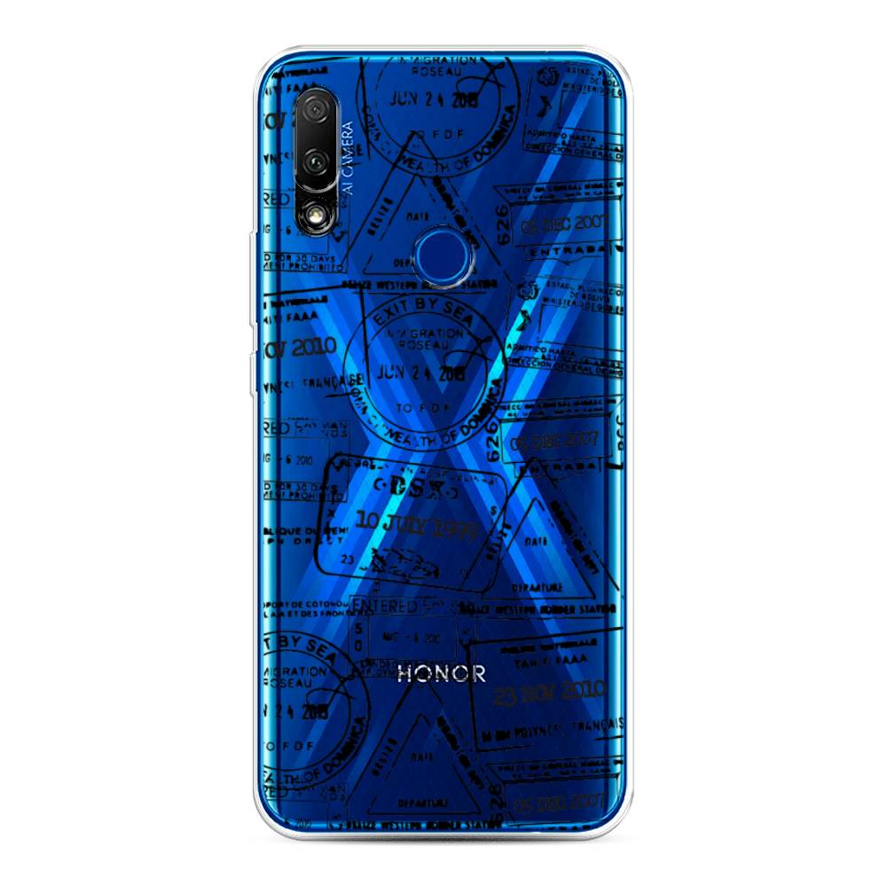 

Чехол на Honor 9X/Huawei P Smart Z "Visa stamps 2", Белый;черный;серый, 69950-2