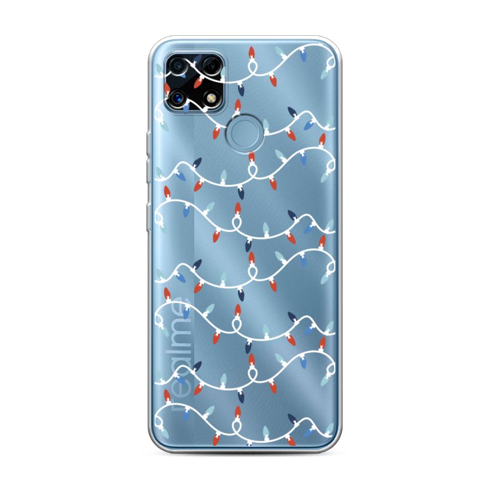 

Чехол на Oppo Realme C25 "Разноцветная гирлянда", Белый;красный;синий, 256950-5