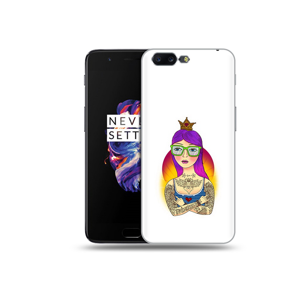 

Чехол MyPads Tocco для OnePlus 5 девушка в татуировках с короной, Прозрачный, Tocco