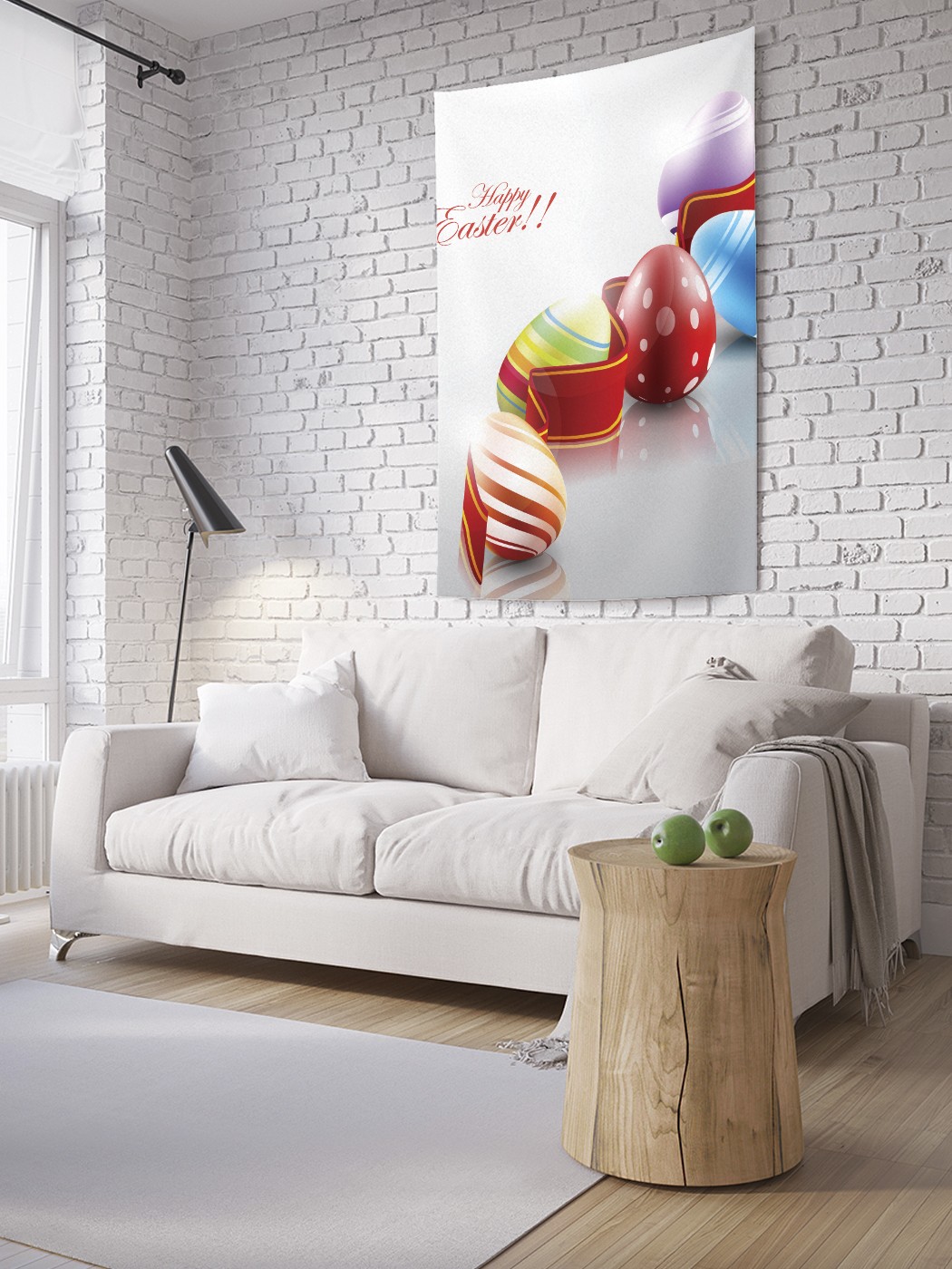 

Вертикальное фотопанно на стену JoyArty Ленточка и пасхальные яйца 150x200 см, Ленточка и пасхальные яйца