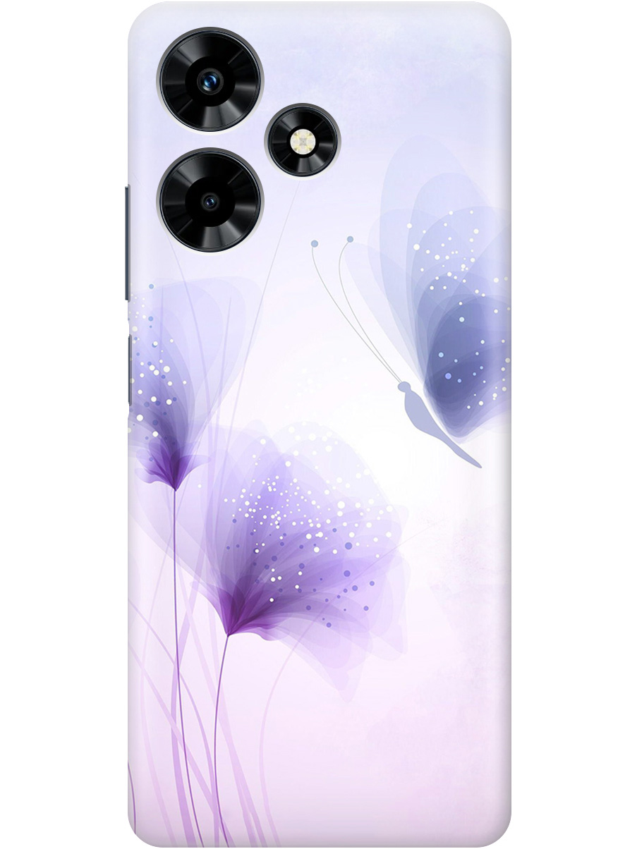 

Силиконовый чехол на Infinix Hot 30 с принтом "Бабочка и фиолетовые цветы" прозрачный, Фиолетовый, 20010169