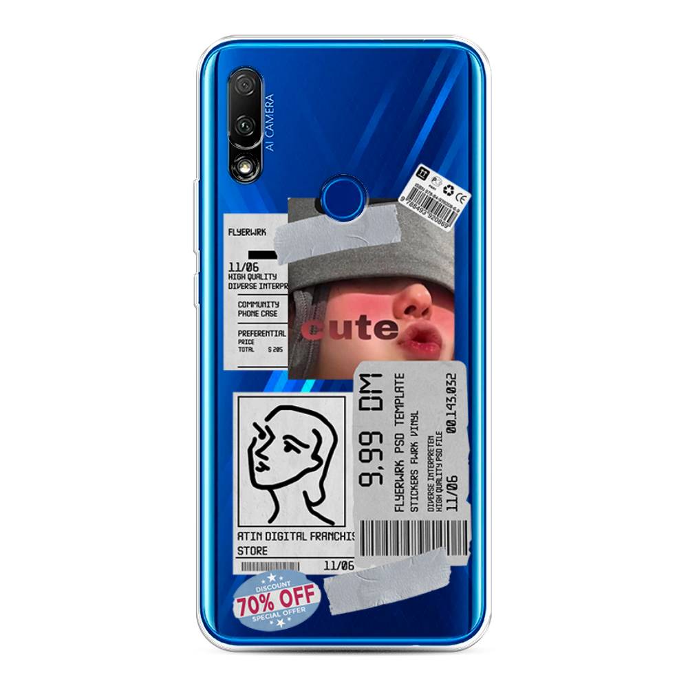 

Чехол на Honor 9X/Huawei P Smart Z "Cute girl collage", Розовый;серый;голубой, 69950-6