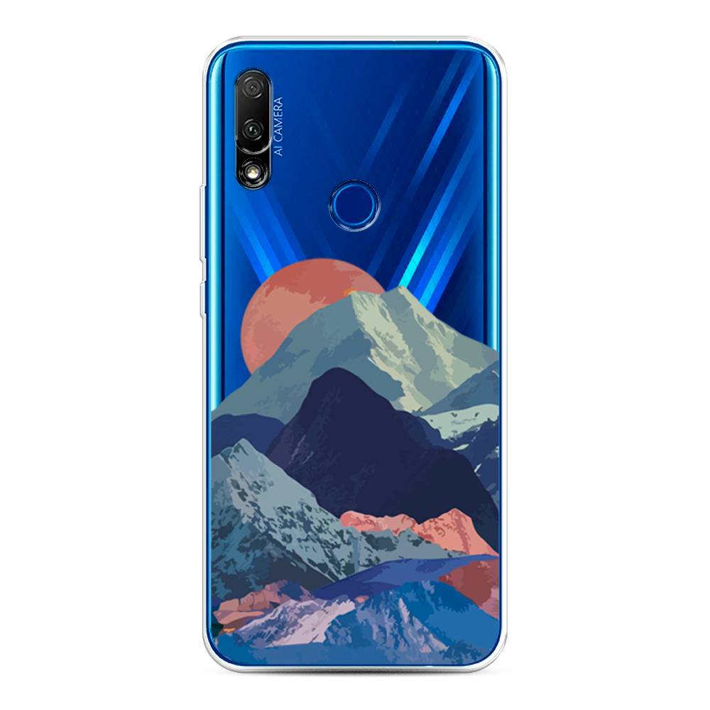 

Чехол на Honor 9X/Huawei P Smart Z "Закат в снежных горах", Красный;серый;голубой, 69950-2