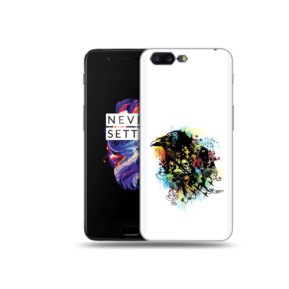 

Чехол MyPads Tocco для OnePlus 5 ворон и черепа, Прозрачный, Tocco