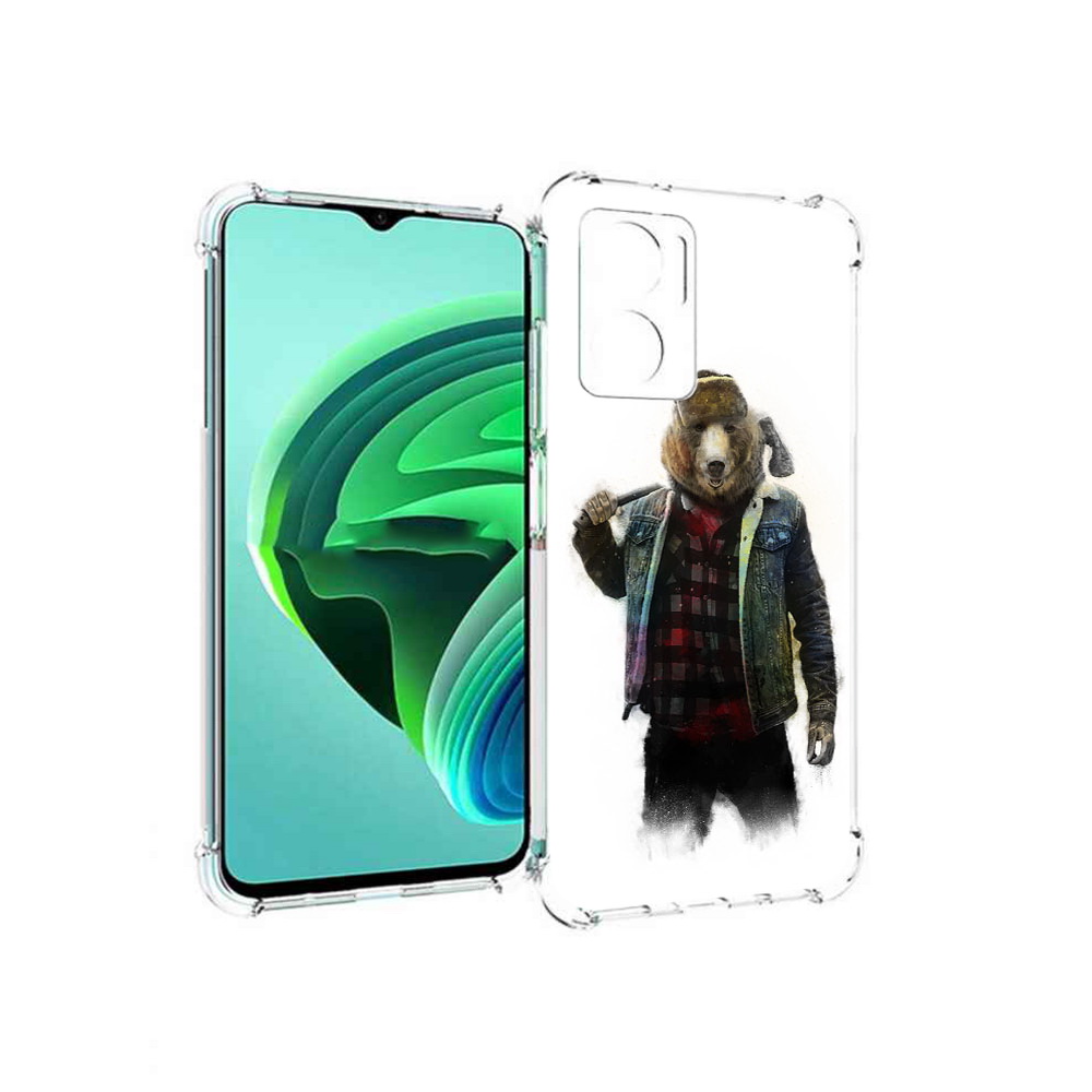 

Чехол MyPads медведь с топором для Xiaomi Redmi Note 11E 5G/Redmi 11 Prime 5G, Прозрачный, Tocco