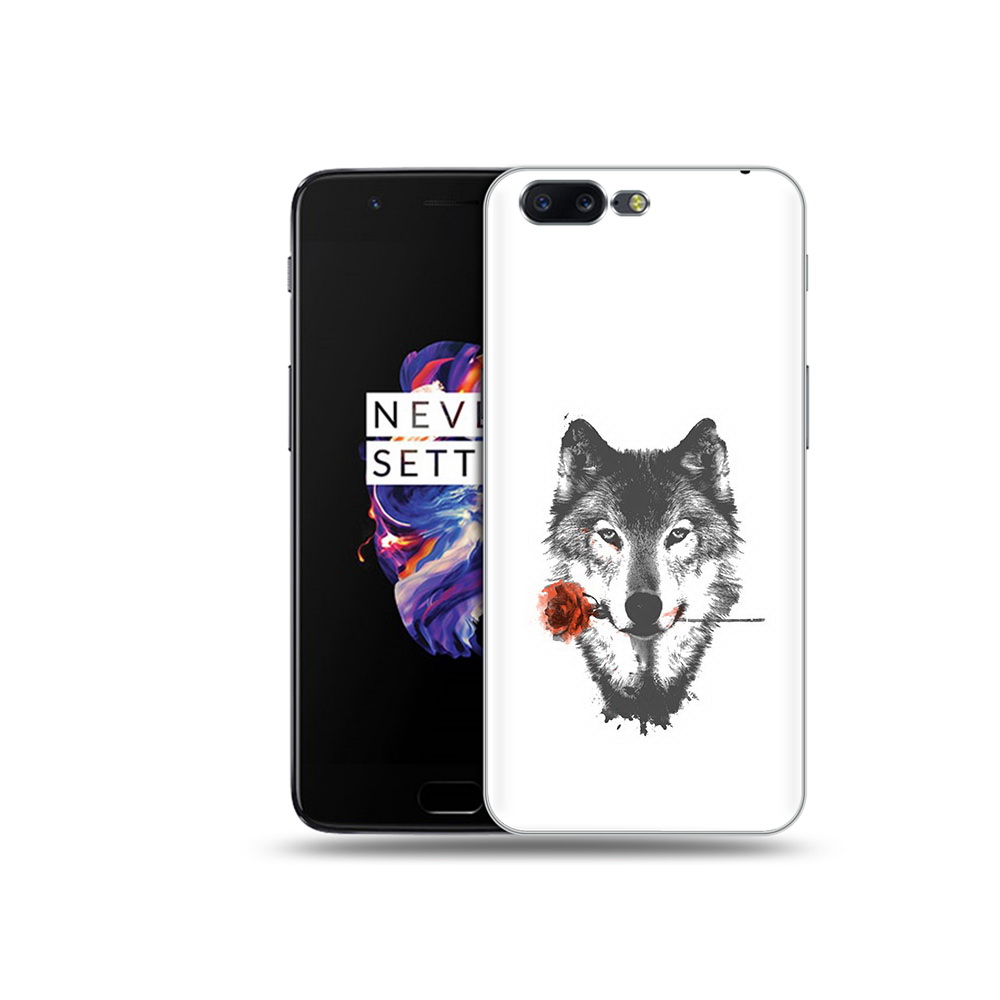 

Чехол MyPads Tocco для OnePlus 5 волк с розой, Прозрачный, Tocco