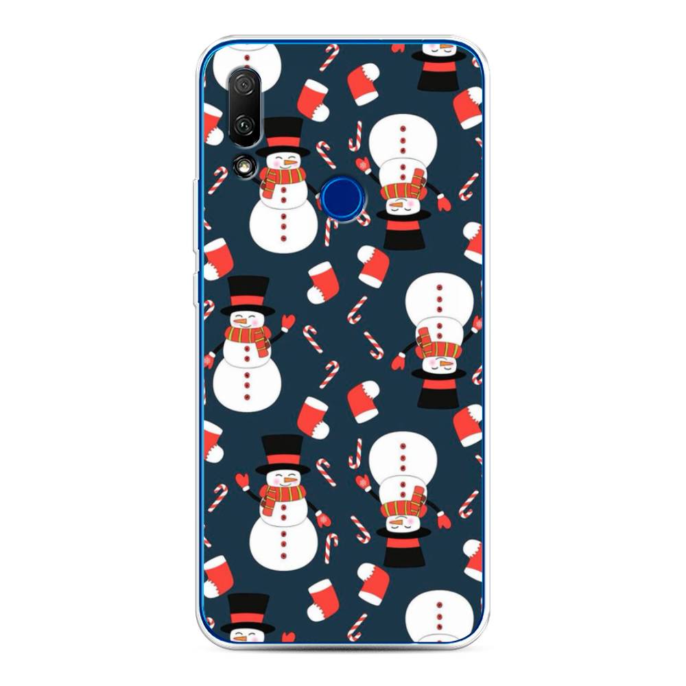 

Чехол для Honor 9X/Huawei P Smart Z "Синие снеговики", Синий;белый;красный, 69950-5