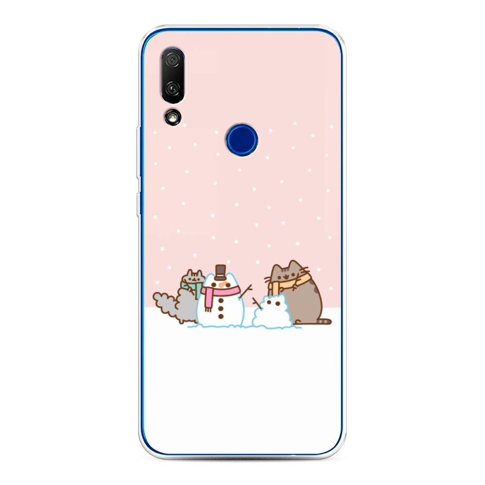 

Чехол для Honor 9X/Huawei P Smart Z "Котики в снегу", Розовый;белый;серый, 69950-5