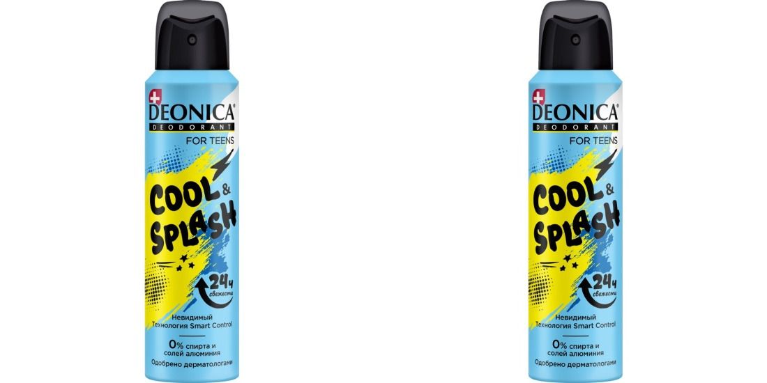 

Deonica Дезодорант спрей Cool & Splash длямальчиков 150 мл, 2 шт, 4650056496720