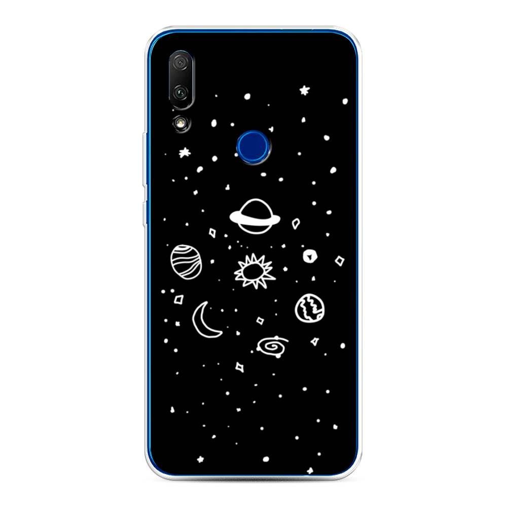 

Чехол для Honor 9X/Huawei P Smart Z "Дудл солнечной системы", Бежевый;серый, 69950-2