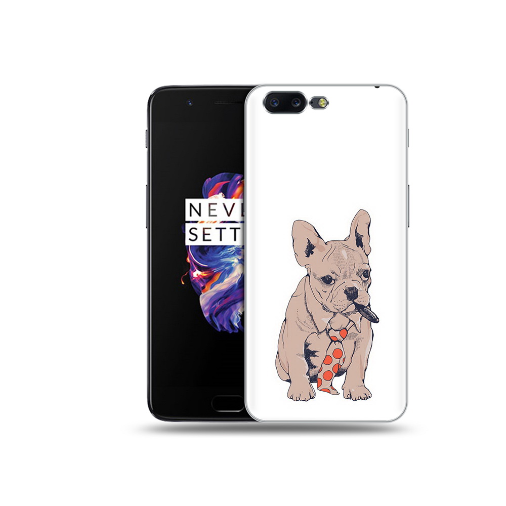 

Чехол MyPads Tocco для OnePlus 5 бульдог с сигарой, Прозрачный, Tocco