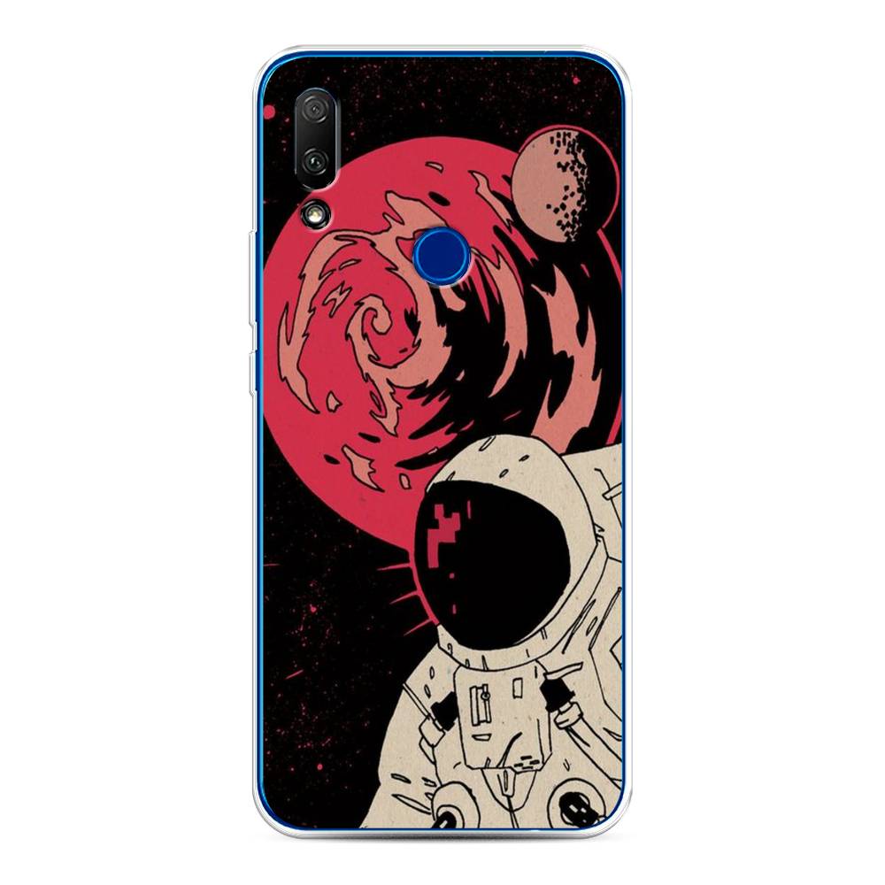 

Чехол для Honor 9X/Huawei P Smart Z "Космонавт возле Марса", Черный;красный, 69950-2