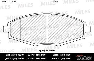 

Колодки Тормозные Daewoo Nexia/Lanos/Matiz Sohc Передние Semimetallic Miles E100006