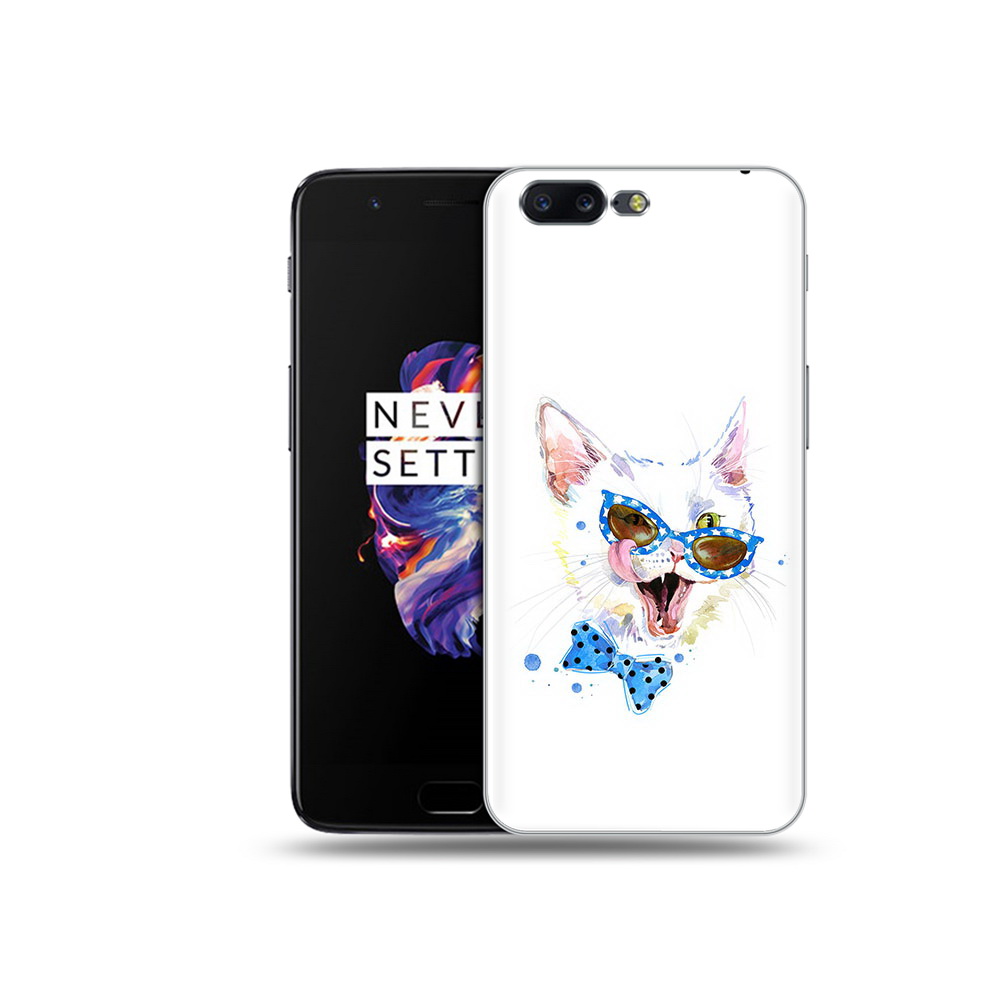 

Чехол MyPads Tocco для OnePlus 5 белый кот, Прозрачный, Tocco