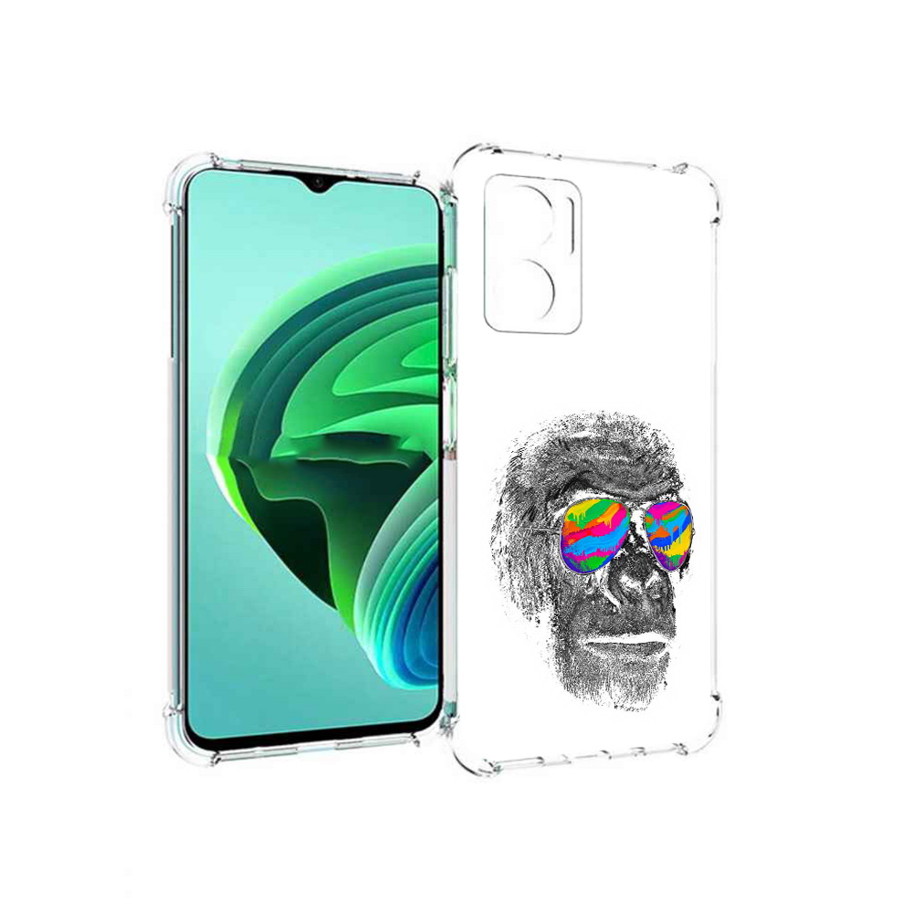 Чехол MyPads крутая обезьяна в очках для Xiaomi Redmi Note 11E 5G/Redmi 11 Prime 5G