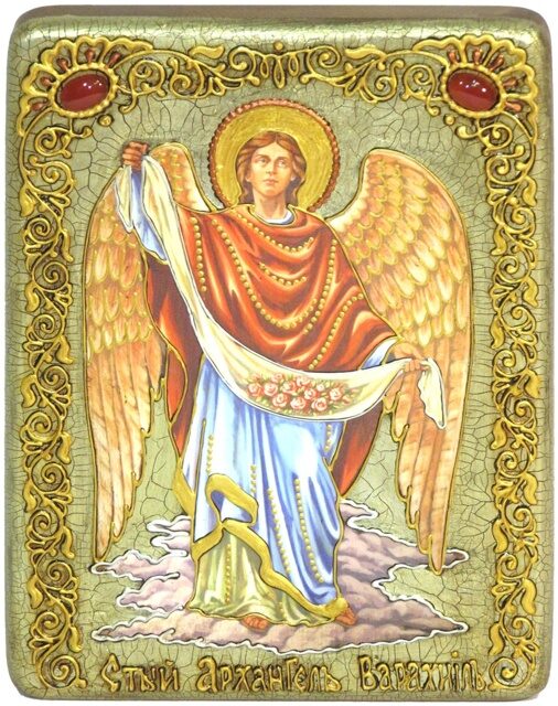фото Подарочная икона архангел варахиил на мореном дубе 999-rti-394m мастерская раздолье