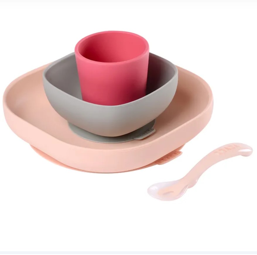 набор посуды 2 тарелки стакан ложка silicone meal set pink 3055₽