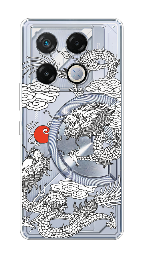

Чехол на Infinix GT 20 Pro "Драконы с ножом", Прозрачный;черный;белый, 3106250-1