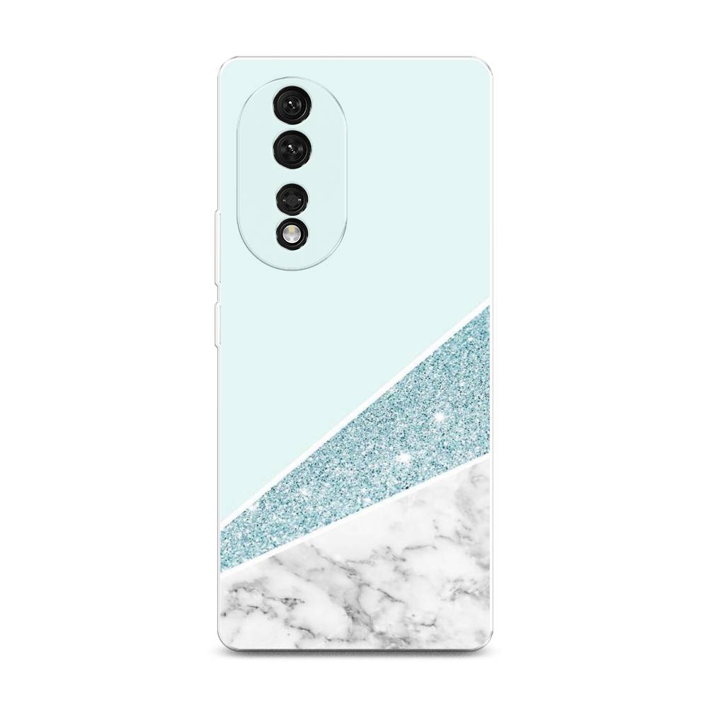 

Чехол Awog на Honor 80 "Мрамор с голубыми блестками", Голубой;белый, 6120350-3