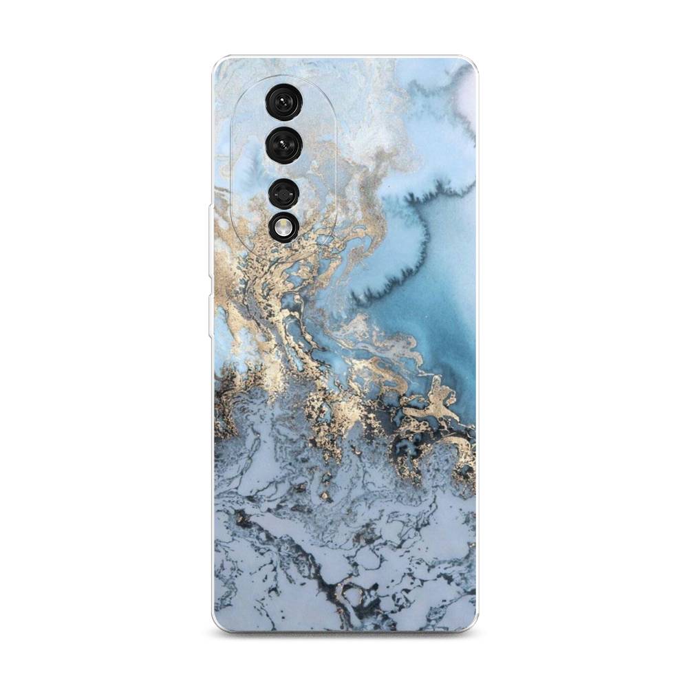 

Чехол Awog на Honor 80 "Морозная лавина синяя", Серебристый, 6120350-3
