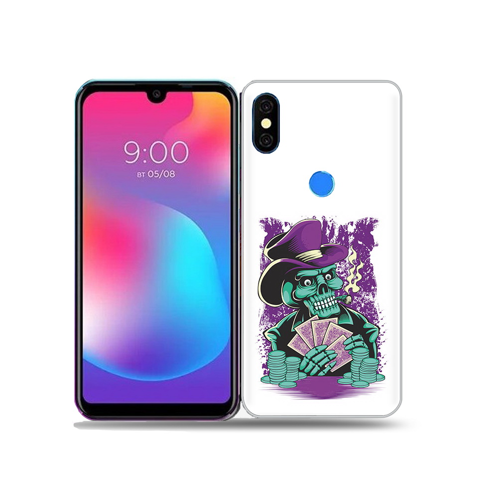 

Чехол MyPads Tocco для BQ 5730L зеленый череп с картами, Прозрачный, Tocco