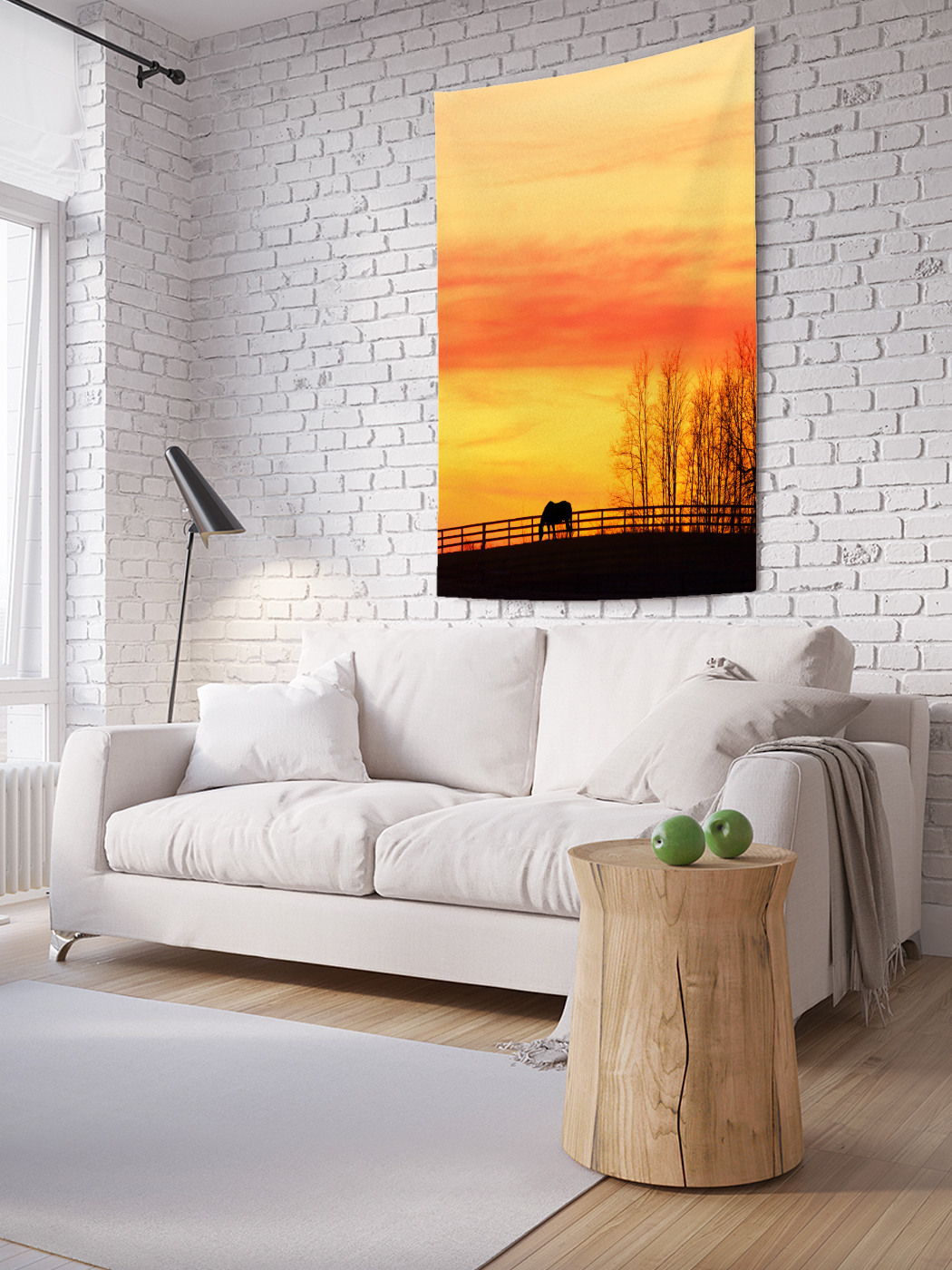 

Вертикальное фотопанно на стену JoyArty Одинокий конь на закате 100x150 см, Одинокий конь на закате