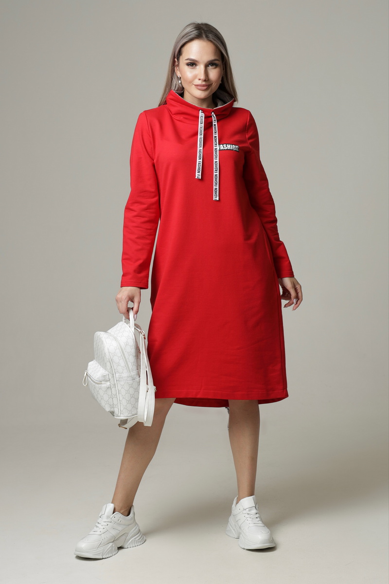 Платье женское Elenatex П-120 красное 50 RU