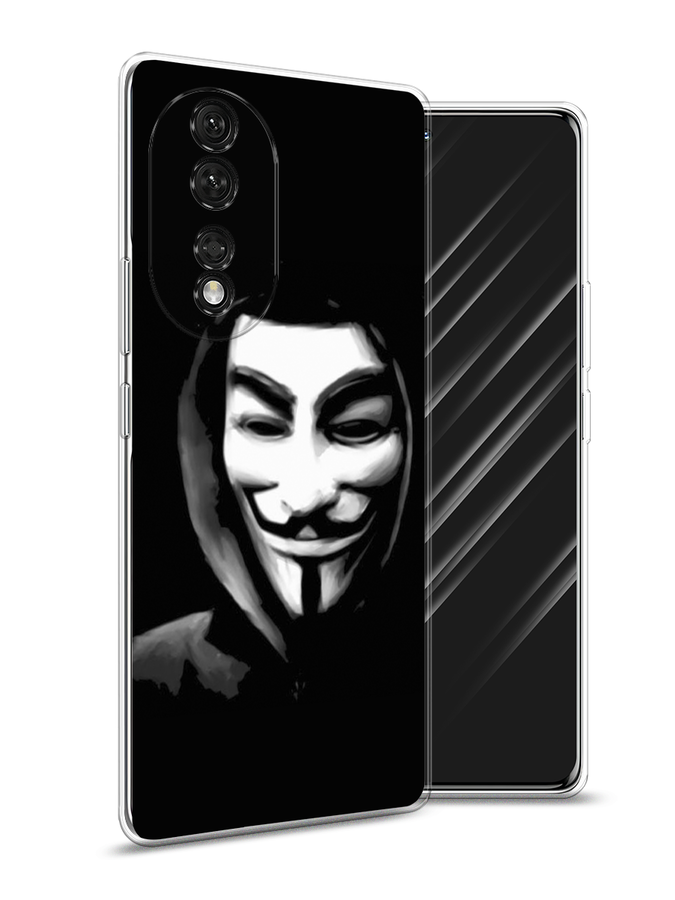 

Чехол Awog на Honor 80 "Анонимус", Черный;серый;белый, 6120350-5