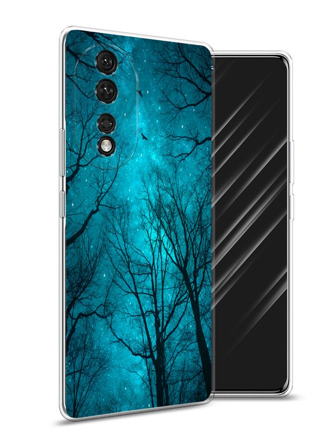 

Чехол Awog на Honor 80 "Сказочный лес", Черный;голубой, 6120350-4
