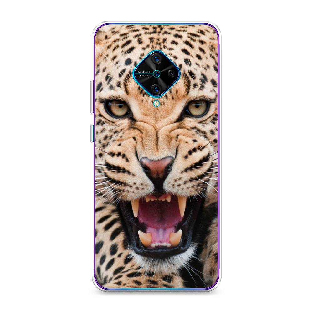 

Чехол на Vivo Y9s "Леопард 3d", Бежевый;черный, 262450-6