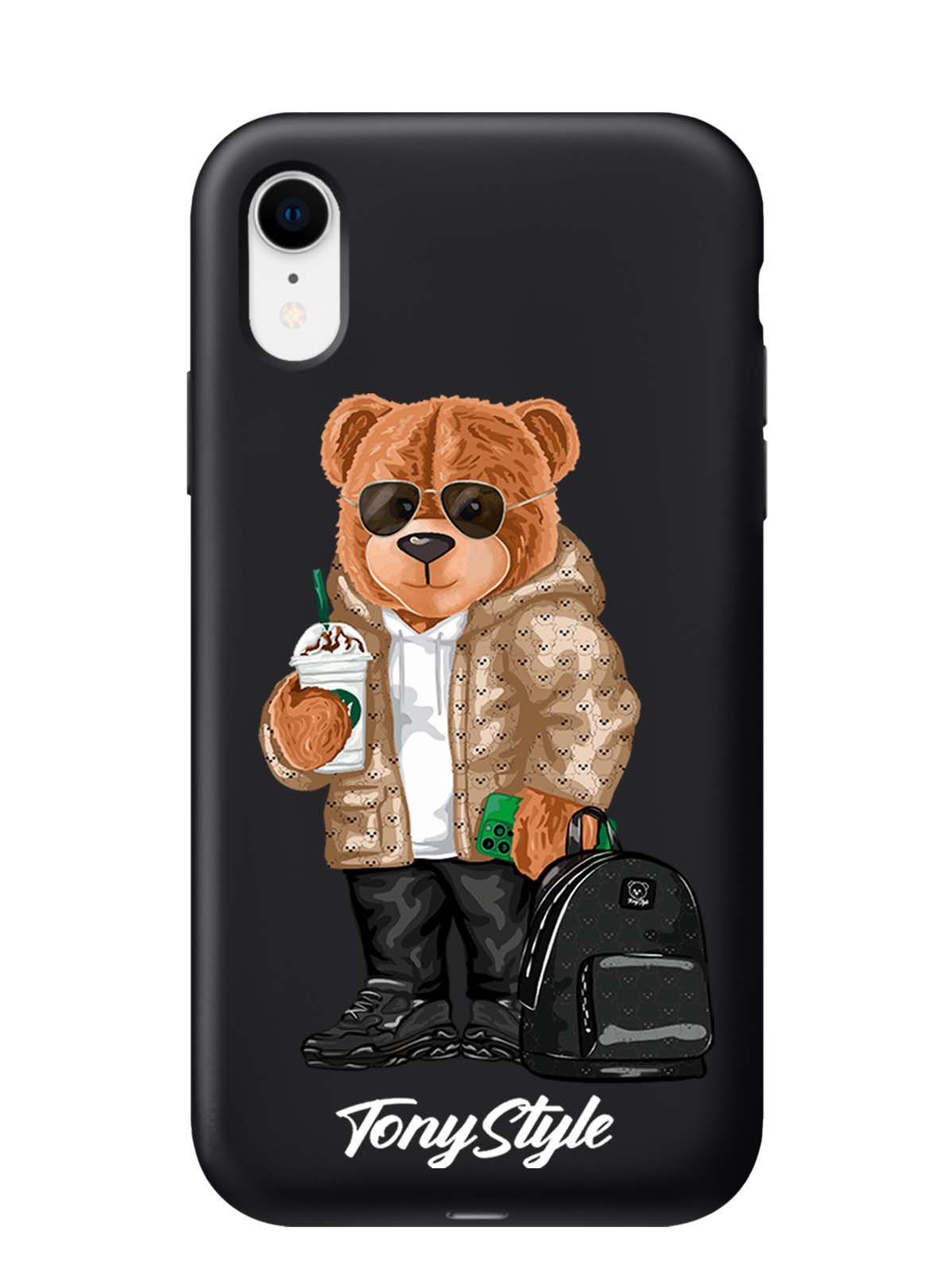 

Чехол Tony Style iPhone XR Tony Style в очках, Коричневый;черный;белый, iPhone XR Tony Style в очках