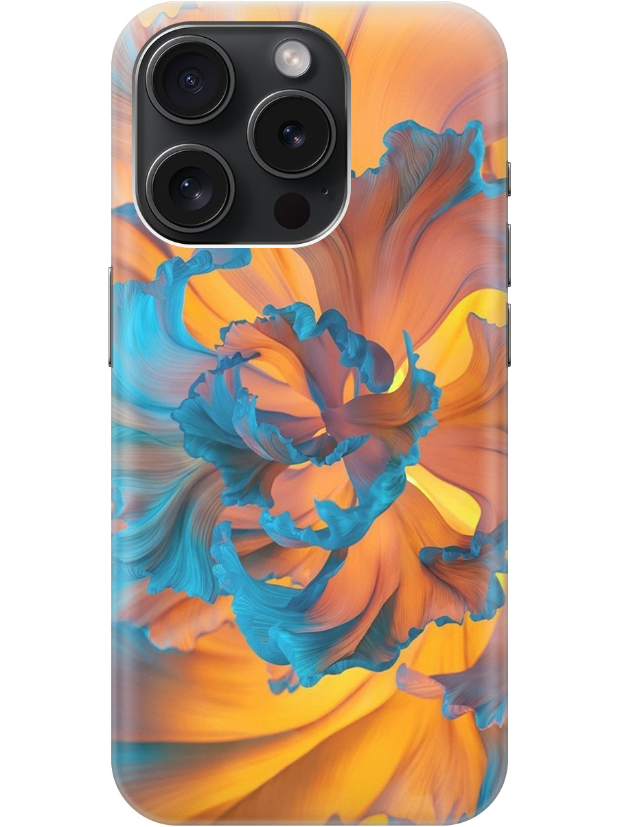

Силиконовый чехол на Apple iPhone 15 Pro с принтом "Желто-синий цветок" прозрачный, Голубой;желтый, 20010157