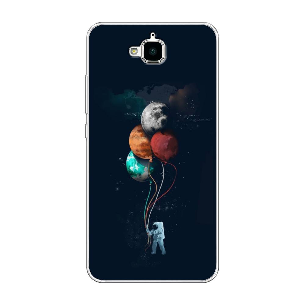 

Чехол на Honor 4C Pro "Космонавт с шариками", Разноцветный, 63250-4