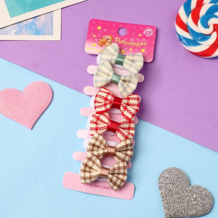 

Резинка для волос "Глория" (набор 6 шт) ретро, микс